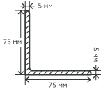 Уголок нерж. никельсодержащий 75х5